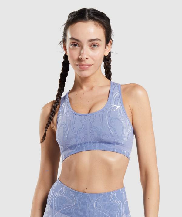 Damske Športové Podprsenky Gymshark Mercury Seamless Modre | EI4093175